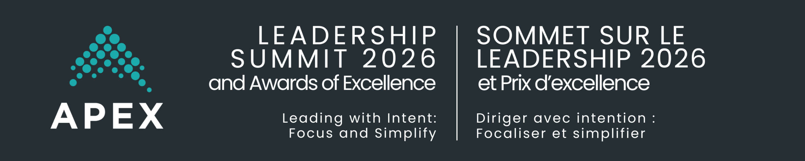 Grey banner that reads Leadership Summit 2026 and Awards of Excellence.